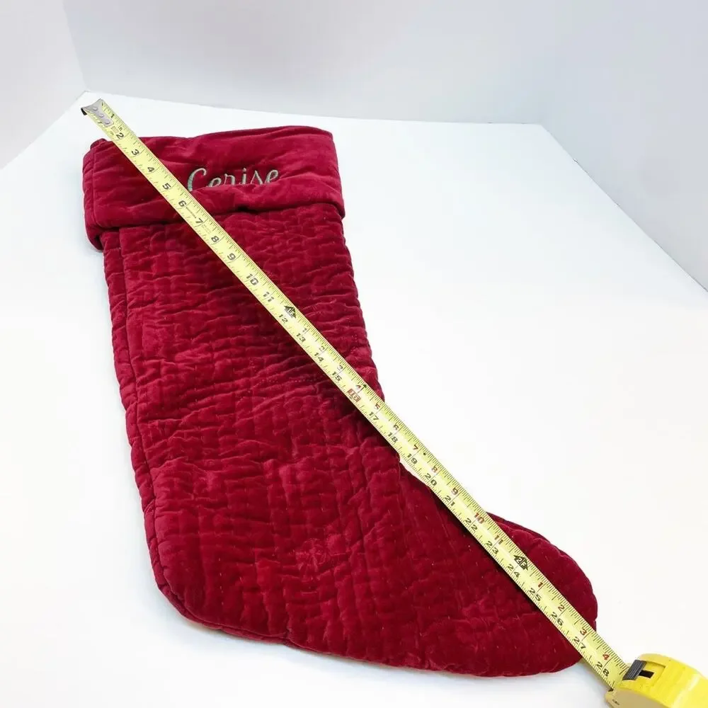 Pottery Barn Red Velvet Large Soft Stocking Personalized Cerise NWT
